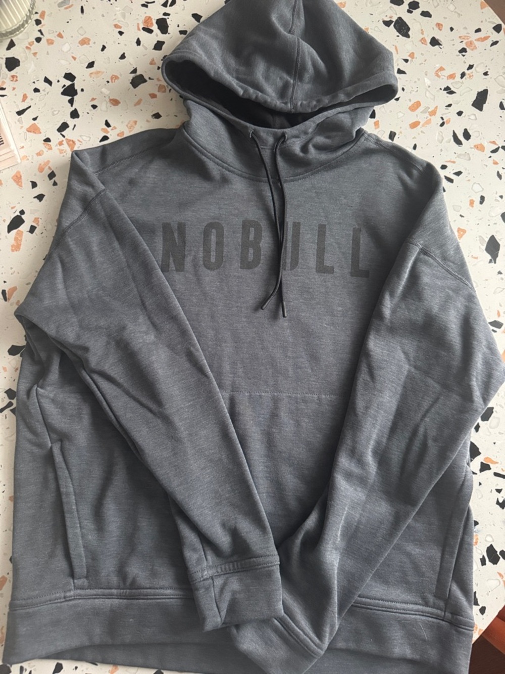 NOBULL Charcoal Gray Pullover Hoodie with Tonal Logo